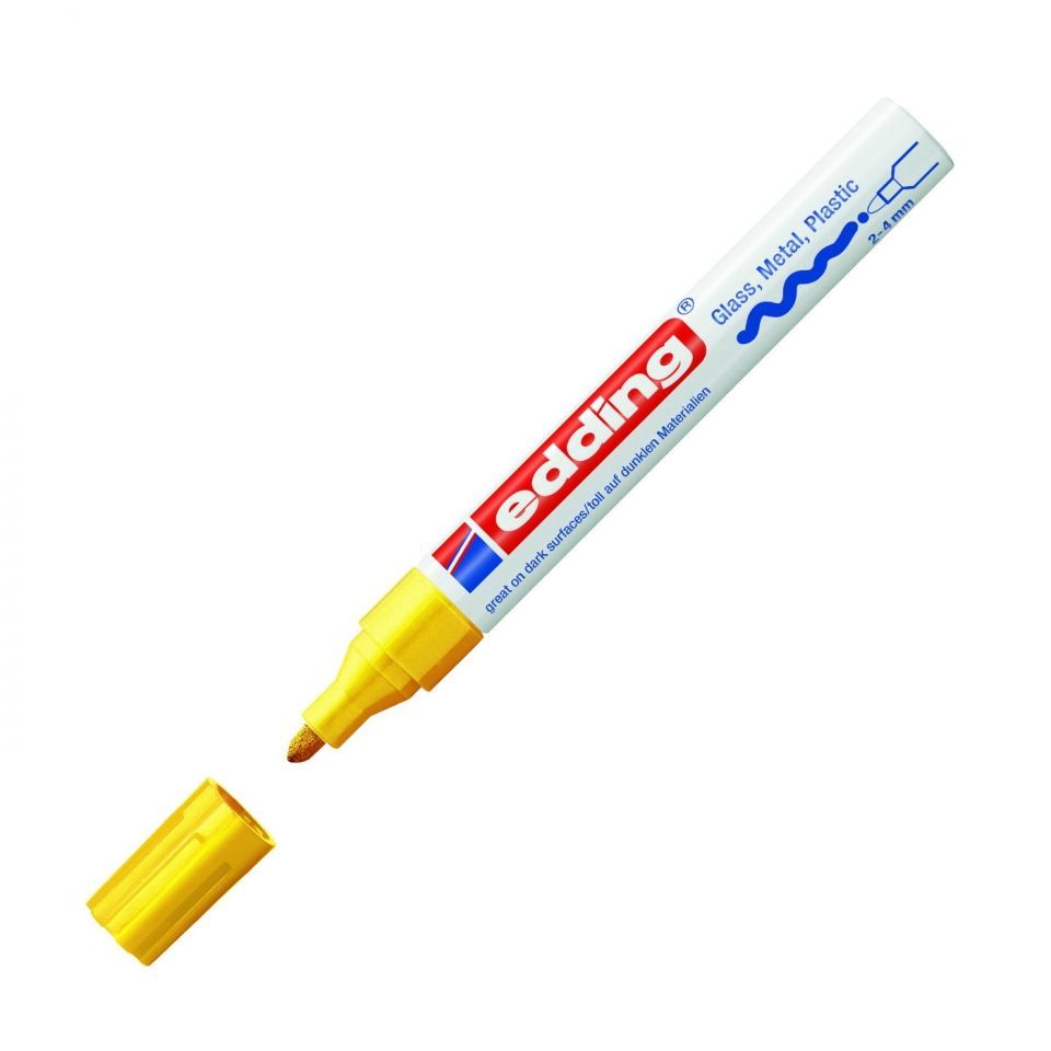Маркер перманентный на нитрокраске Edding "750", красный - 4
