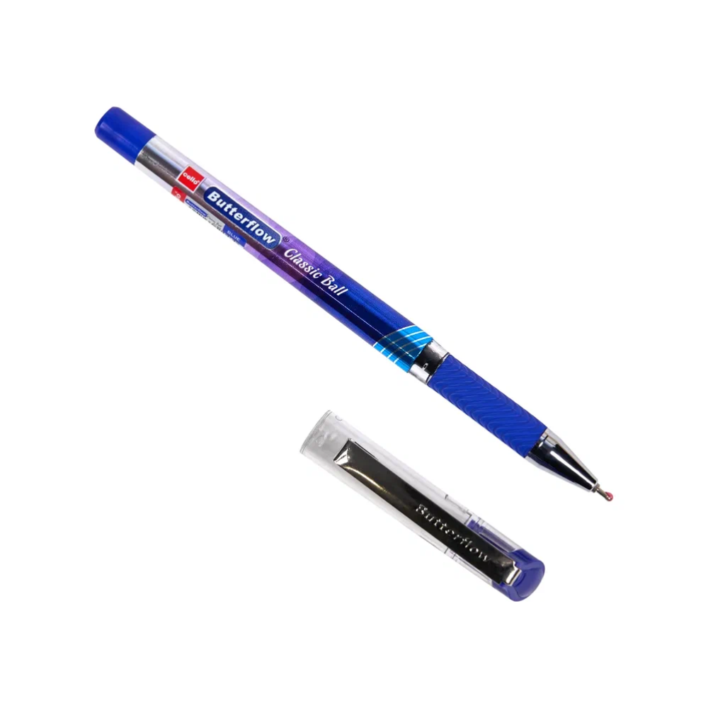 Ручка шариковая "Butterflow", 0.7 мм, синий, серебристый, стерж. синий - 3