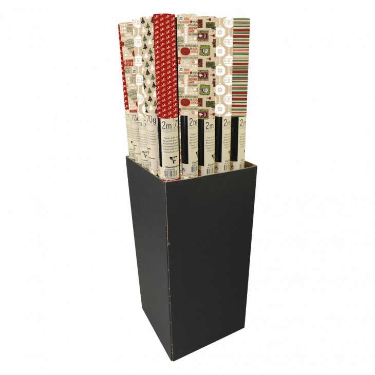 Бумага декоративная в рулоне "Kraft Christmas assortment", 60 г/м2, 2x0.7 м, ассорти - 4