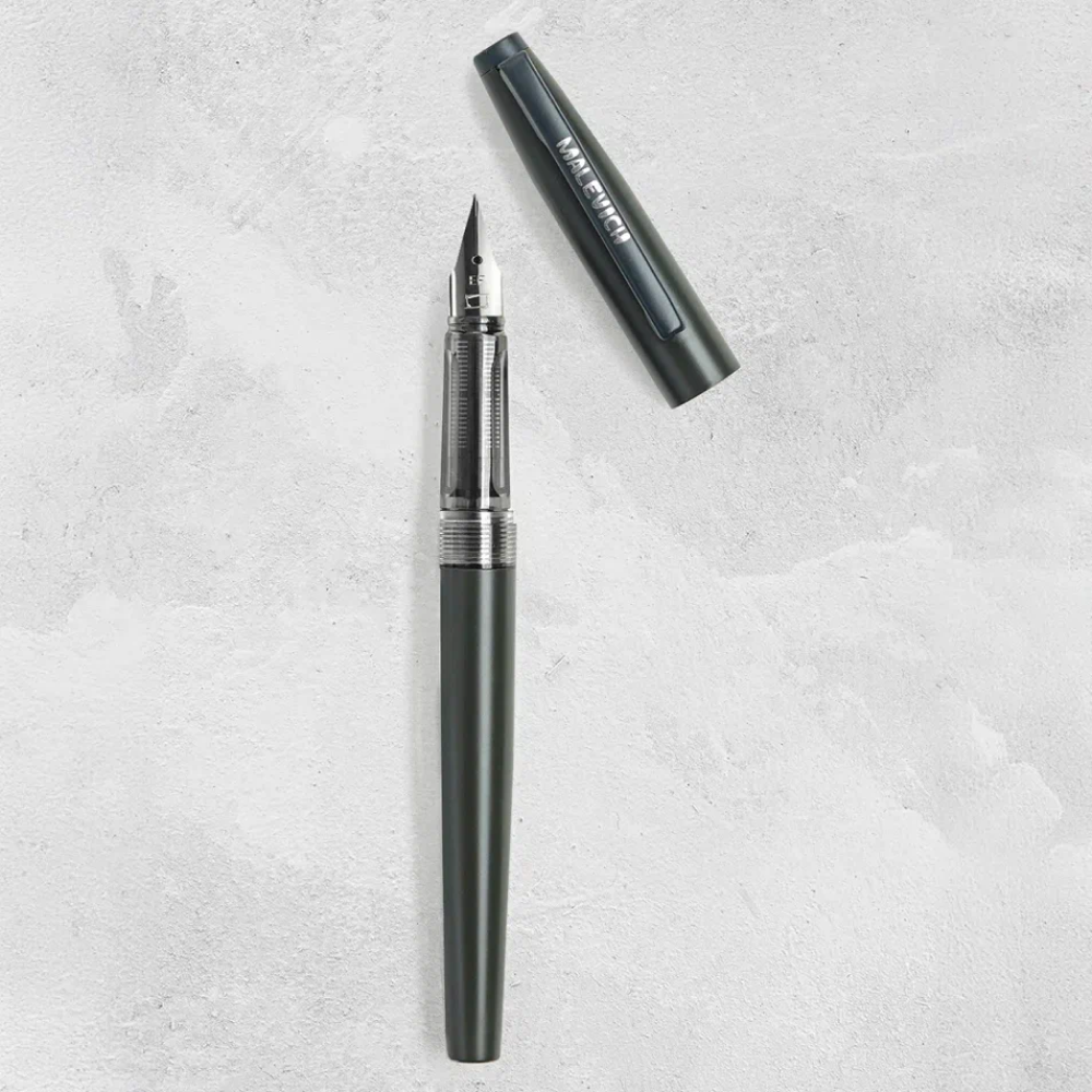 Ручка перьевая EF "Малевичъ", металл, с конвертером, набор чернила + значок, мокрый асфальт - 3