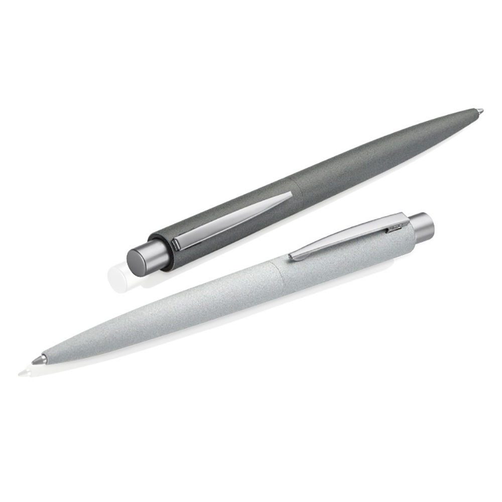 Ручка шариковая автоматическая "Lumos Stone", 1,0 мм, светло-серый, серебристый, стерж. синий - 2