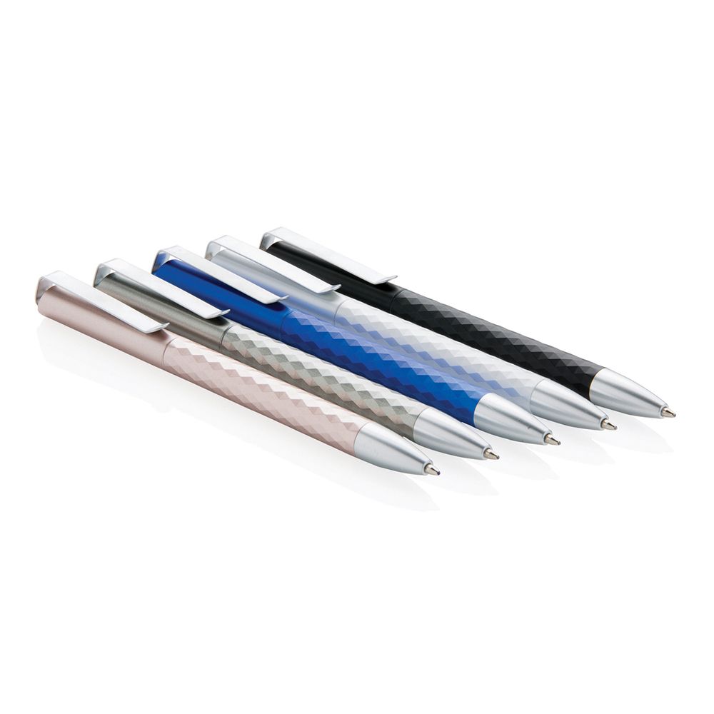 Ручка шариковая автоматическая Xindao "X3.1", 1.0 мм, белый, серебристый, стерж. синий - 5