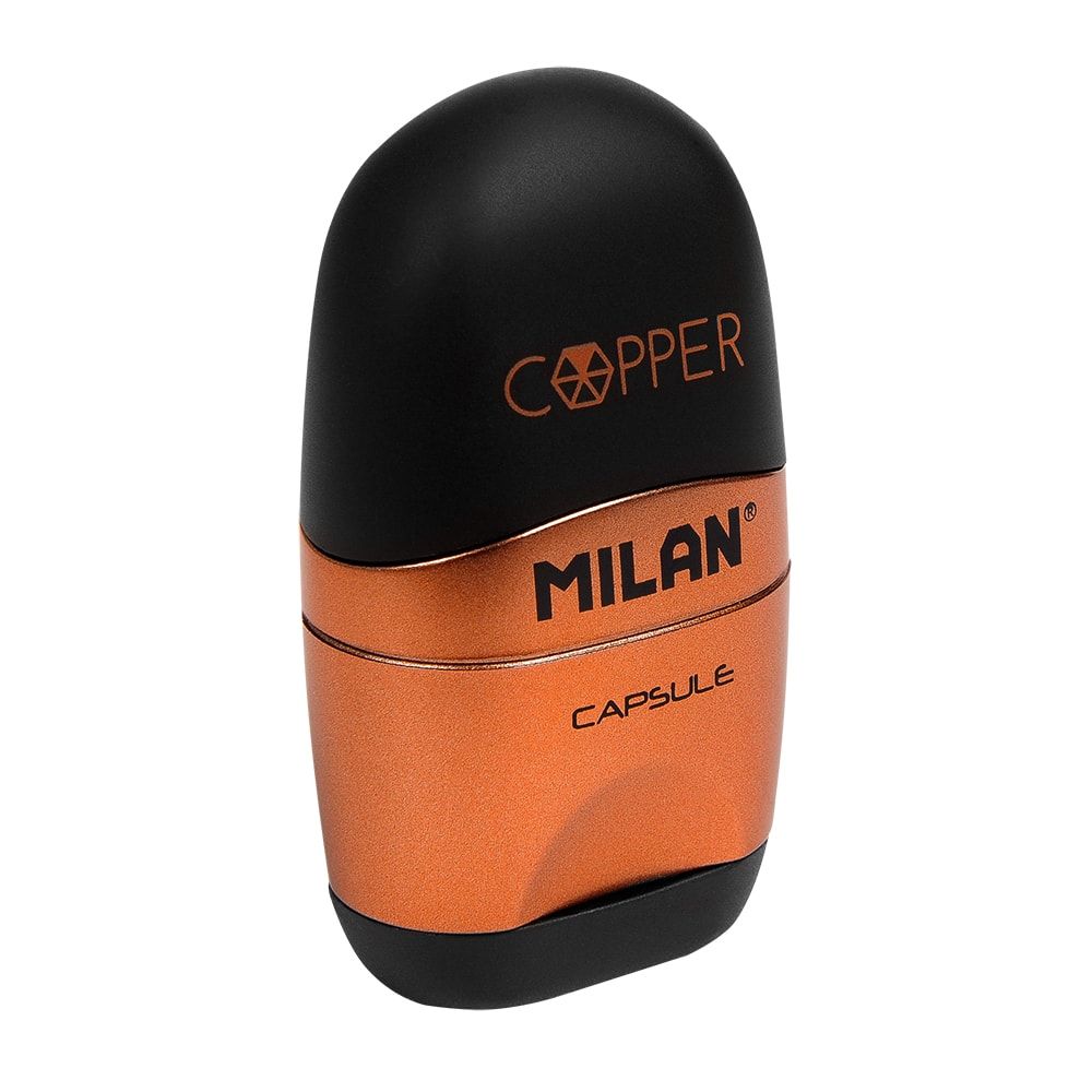 Ластик-точилка Milan "Capsule copp", 1 отверстие, без контейнера