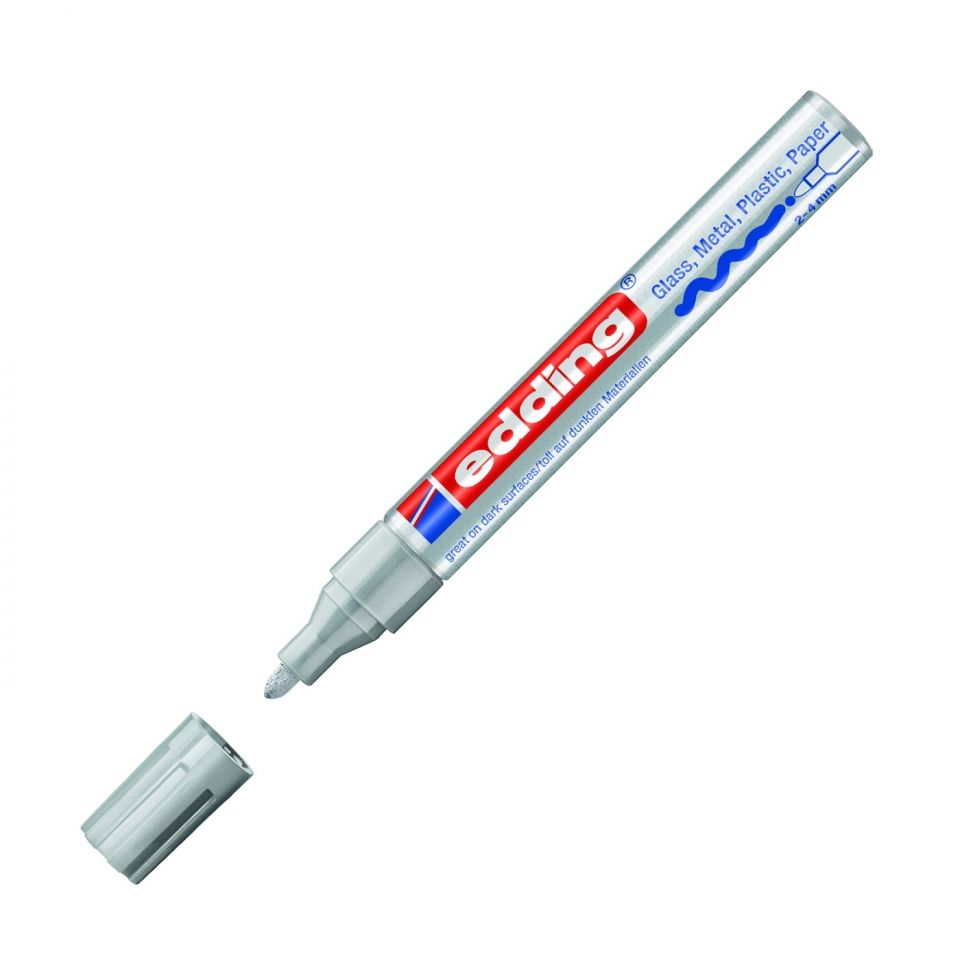 Маркер перманентный на нитрокраске Edding "750", белый - 6