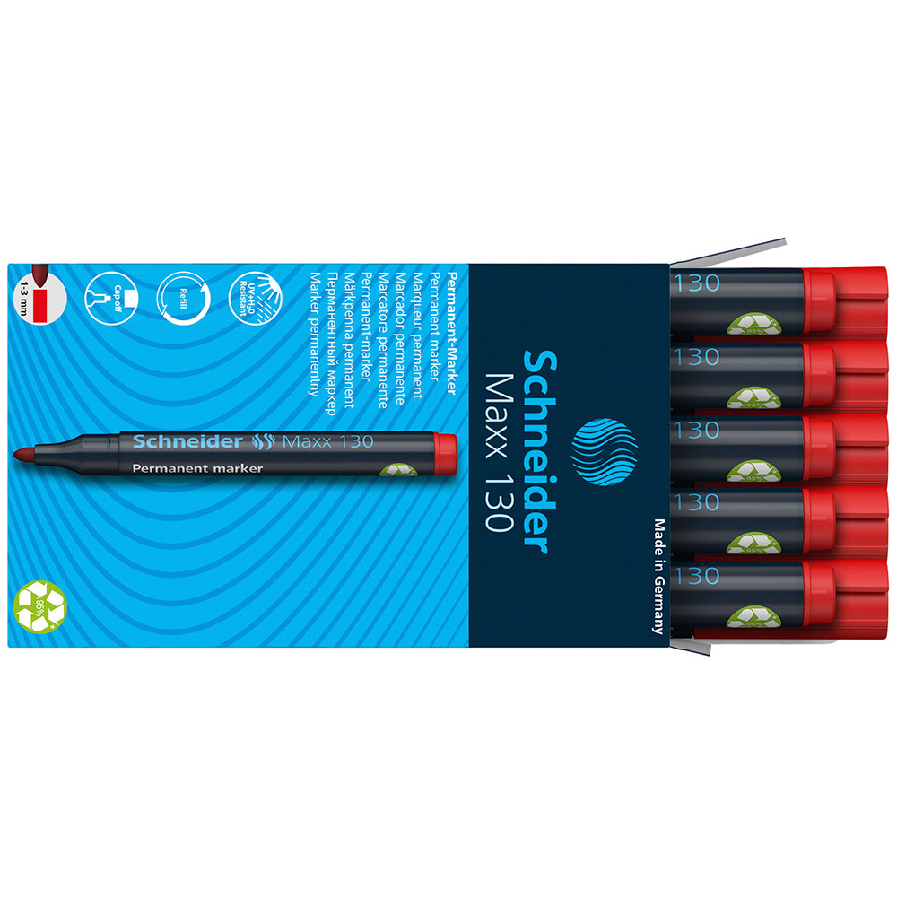 Маркер перманентный "Schneider Maxx 130", красный - 6
