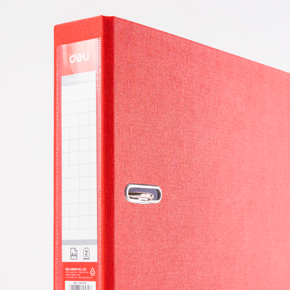 Папка-регистратор "Deli", А4, 50 мм, красный - 4