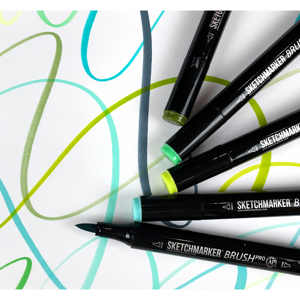 Маркер перманентный двусторонний "Sketchmarker Brush", R30 красное вино - 5