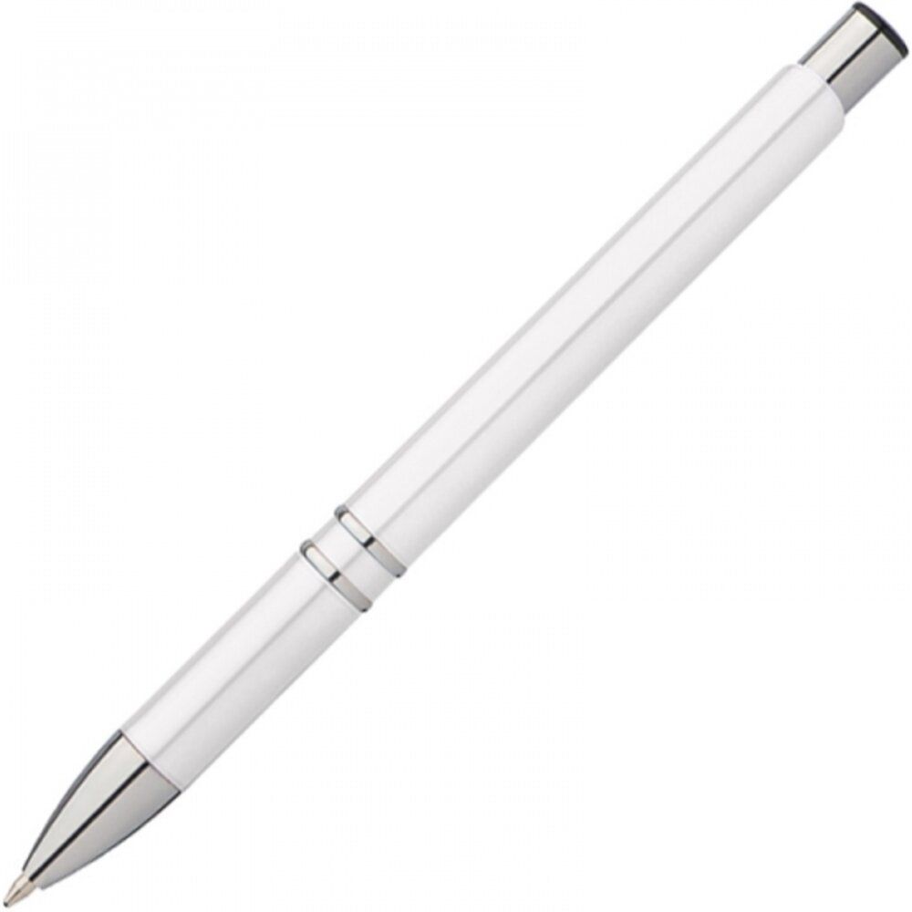 Ручка шариковая автоматическая "Baltimore", 0.7 мм, белый, серебристый, стерж. синий - 3